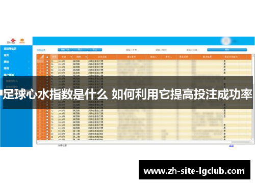 足球心水指数是什么 如何利用它提高投注成功率 足球心水指数是什么 如何利用它提高投注成功率